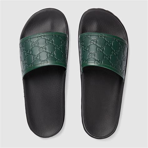 genuine leather gucci slides men|stores that sell gucci slides.